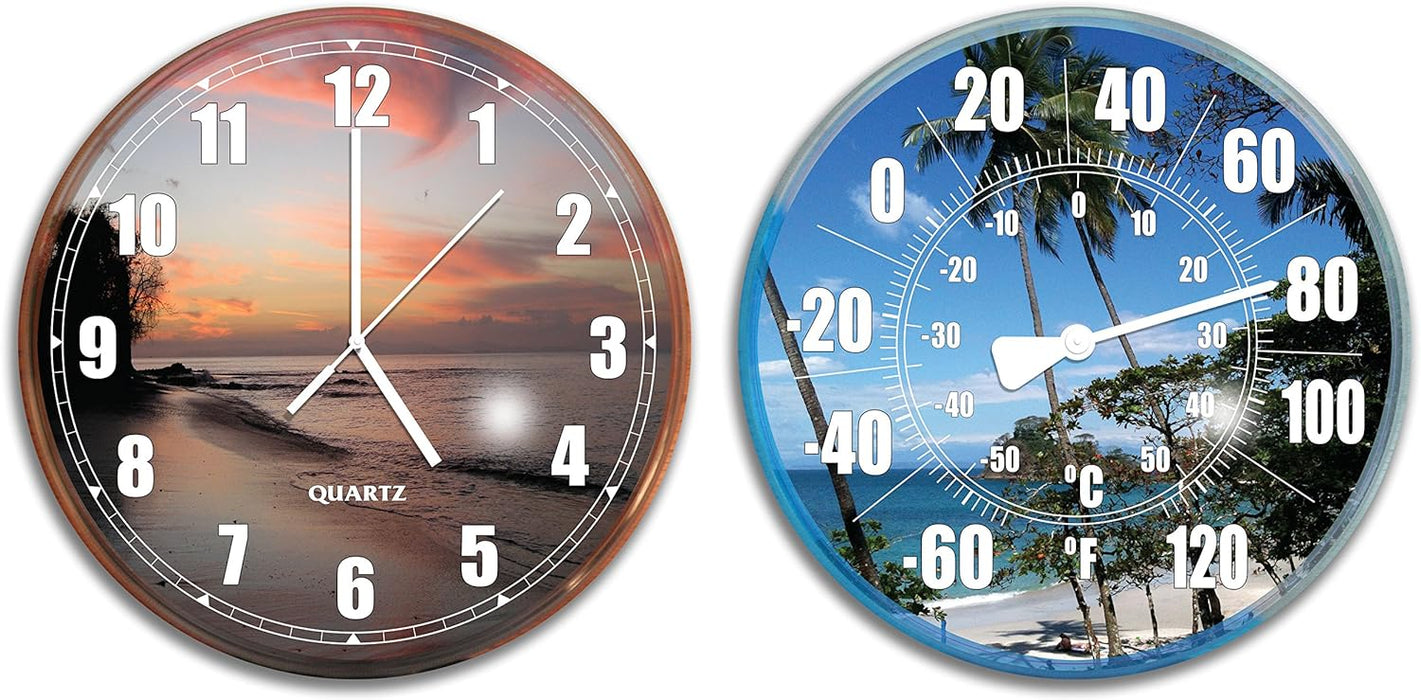 Swimline - Poolside Wall Clock and Thermometer Combo Set