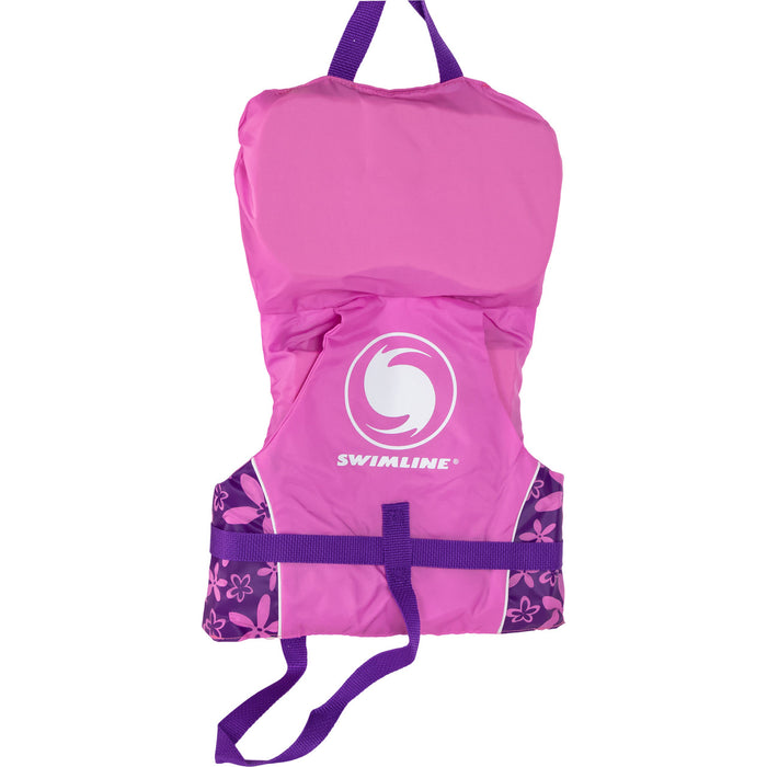 Swimline - Kids Life Jacket - 20" Pink and Purple Floral Girl with Handle